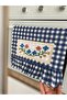 Blue Ruffled Cross-Stitch Detailed Stove Cover (Cross-Stitch Pattern May Vary) - 2
