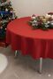 Red Buldan Cotton Linen Table Cloth - 3