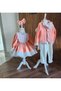Twin Dress and Tuxedo Set - Birthday Set - Salmon Set - 2