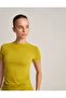 Fit Cut Short Sleeve T-Shirt Oil Green One Piece - 5