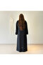 Black Abaya Women – V-Neck, Buttoned Front-Open Style - 3