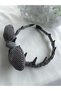 Gray striped and polka dot bow gear crown - 2