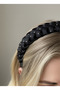 Black satin braided model crown with stone embellishments - 3