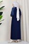 Women's Sleeve Silk Cupra Half Turtleneck Mercerized Knitwear Dress - 7