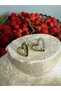 Minimal Emotional Heart-Shaped Steel Earrings for Girls and Women with Zircon Stone Gold - 5