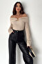 Women's Off-Shoulder Buckle Detail Blouse – Burgundy Charm - 7