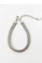 Steel Premium White Stone Detailed Knitted Bracelet 7 mm Silver Color |   Non-Tarnishing, Unisex, 2-Year Warranty - 4