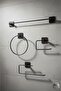 Black Adhesive 4-Piece Bathroom Set Long Towel Holder Round Towel Holder Paper Towel Holder Wc Toilet Roll Holder