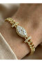 Gold Color Gourmet Chain Marquise Stone Bracelet