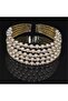 Gold Detailed Five Row Pearl and Stone Bracelet - 2