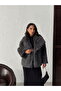 Faux Fur Women's Coat – Fluffy Soft Textured Winter Stylish Outerwear - Gray |   F2040 - Gray - 2