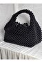 Black Beaded Women's Handbag – Knitted Evening Dress and Casual Bag - 4