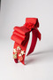 New Year Red Big Ribbon Christmas Crown Hair Accessory – Premium Handmade Design