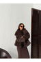 Faux Fur Women's Coat – Fluffy Soft Textured Winter Stylish Outerwear - Dark Brown |   F2040 - Dark Brown - 3