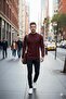 Men's Burgundy Half Turtleneck Knit Sweater – Slim Fit , Soft Textured, Comfortable Winter Sweater - 2