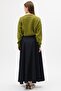 Flounce Denim Skirt Dark Blue - 4