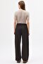 Double Waist Detailed Trousers Brown - 3