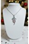 Silver Color Zircon Stone Blue Flower Magic Necklace - 2