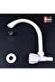 Plastic Kitchen Sink Basin Mixer Tap, Wall Mount, PVC, Single Handle, White - 4