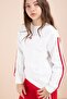 Red Striped Detail Wide Leg Embroidered Girl's Oversized Tracksuit Set 23454 - 7