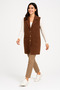 Women Beard Yarn Long Knitwear Vest with Pockets and Buttons 25023 - 5
