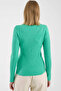 Square Neck Corded Fabric Knitwear Sweater - Green - 5