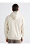 Xside Beige Printed Men's Thick Hoodie - 4