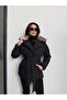 Baklava Pattern Collar Fur Padded Coat - 2