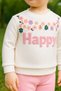 Mi̇Ni̇ Mondo 181-12-25 Baby Girl Happy Printed Floral Sweatshirt Bottom Set 9-18 Months - 5