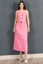 Women's Summer Pink Vest Skirt Gabardine Denim Set Stylish Daily Comfortable Two-Piece 1242 - 2