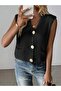 Women'S, Rib Knit V-Neck Buttoned Cardigan, Vest - 6