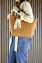 Taba Vegan Large Size Daily Shoulder Bag with Magnetic Closure and Handbag with Strap - 3