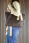 Coffee Vegan Magnetic Closure Large Size Casual Shoulder Bag and Handbag with Strap - 7
