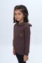 Girl's Relax Fit Hooded Off-Shoulder Embroidered Sweatshirt - Pocket Detail