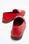Women's Genuine Leather Loafers Crystal Buckled Casual Shoes Red Milano - 8