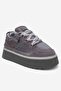 RAVEN Gray Suede Genuine Leather Women's Platform Sneakers - 3