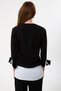 Organic Cotton Paneled Women's Black Long Sleeve Blouse - 7