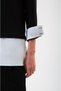 Organic Cotton Paneled Women's Black Long Sleeve Blouse - 5