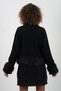 Black Faux Fur Detailed Cardigan - 8
