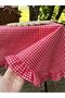 Roza Gingham Ruffled Tablecloth Red - 4