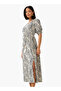 Abstract Print Off Shoulder Women Dress with Tie-Ups - 2