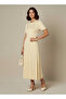Pleated Midi Dress with Pearl Embellishment - 2