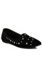 Women Stud Emebllished Ballet Flats in Black