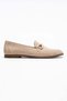 Women's Genuine Leather Loafers Buckle Detail Casual Shoes Beige Suede Livia - 6
