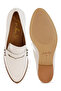 Women Patent Pleather Penny Loafers in Off White - 5