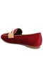 Women Penny Strap Velvet Loafers in Burgundy - 2
