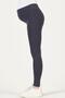 Maternity Adjustable Waist High Waist Leggings Dark Blue - 3