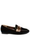 Women Penny Strap Velvet Loafers in Black - 2