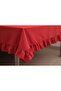 Red Buldan Cotton Linen Fluffy Table Cloth - 3