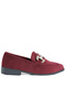Women Diamante Embellished Horsebit Loafers in Burgundy - 2